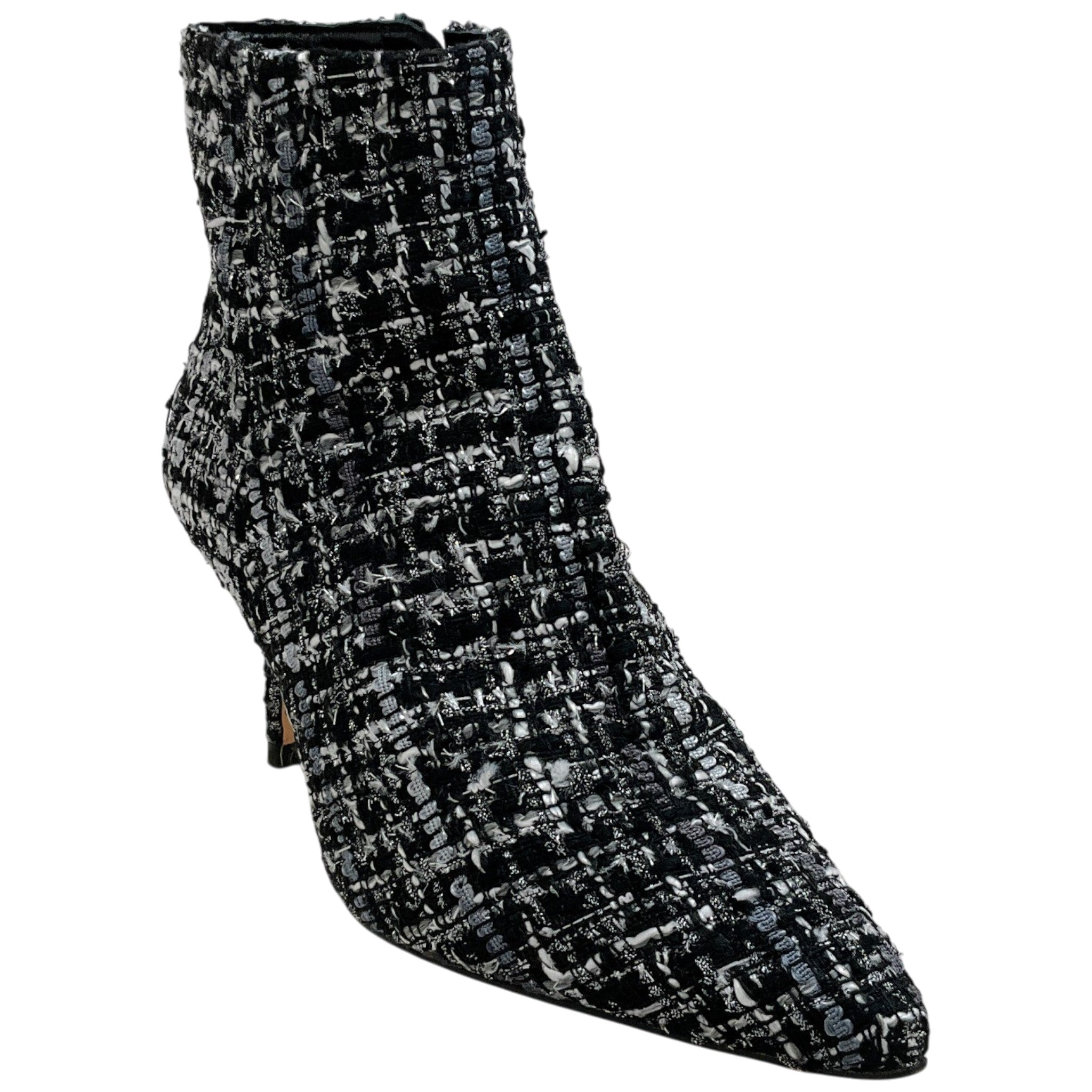 L'Agence Black Multi Tweed Aimee Ankle Booties
