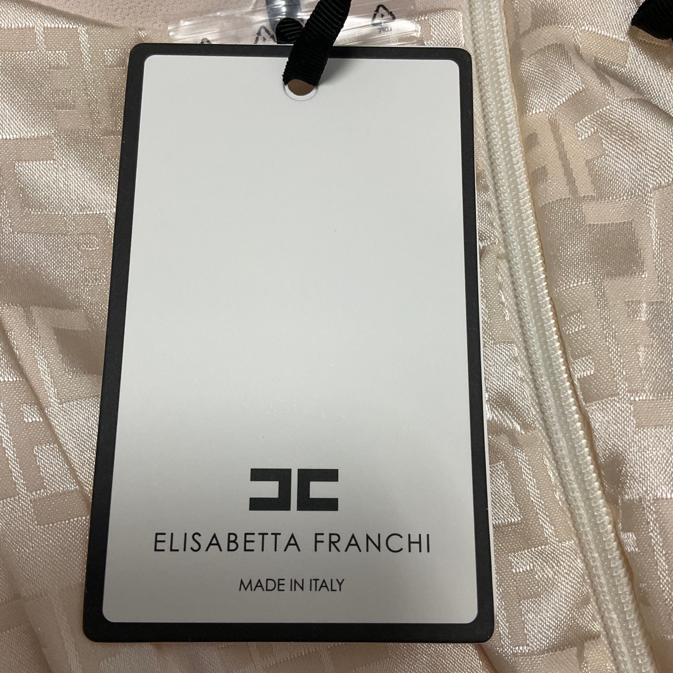 Elisabetta Franchi Milk Double Layer Crepe Zipped Dress
