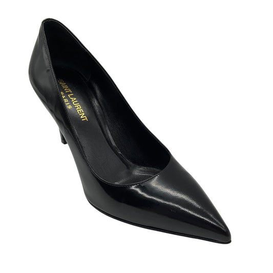 Saint Laurent Black Classic Pointed Toe Leather Pumps