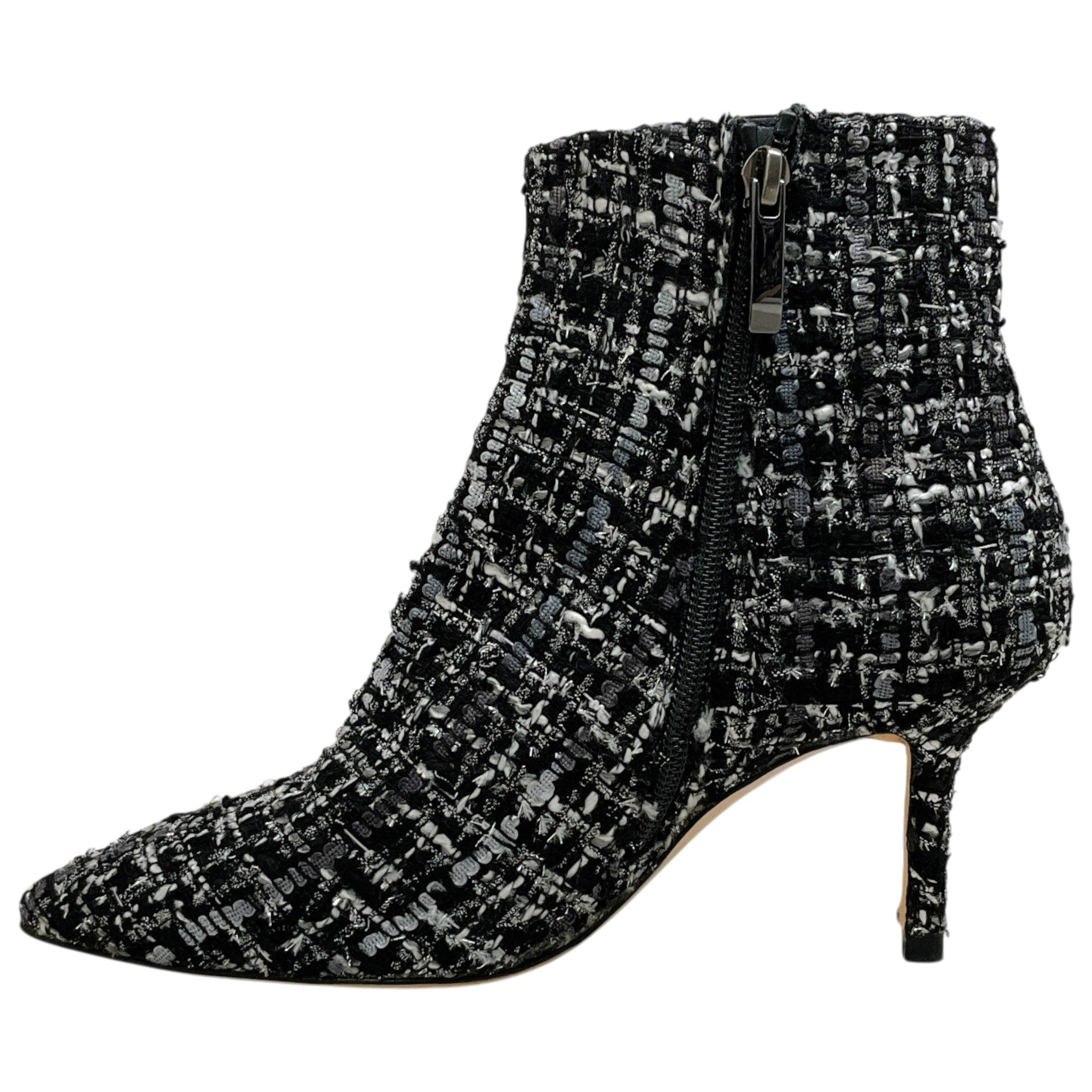 L'Agence Black Multi Tweed Aimee Ankle Booties