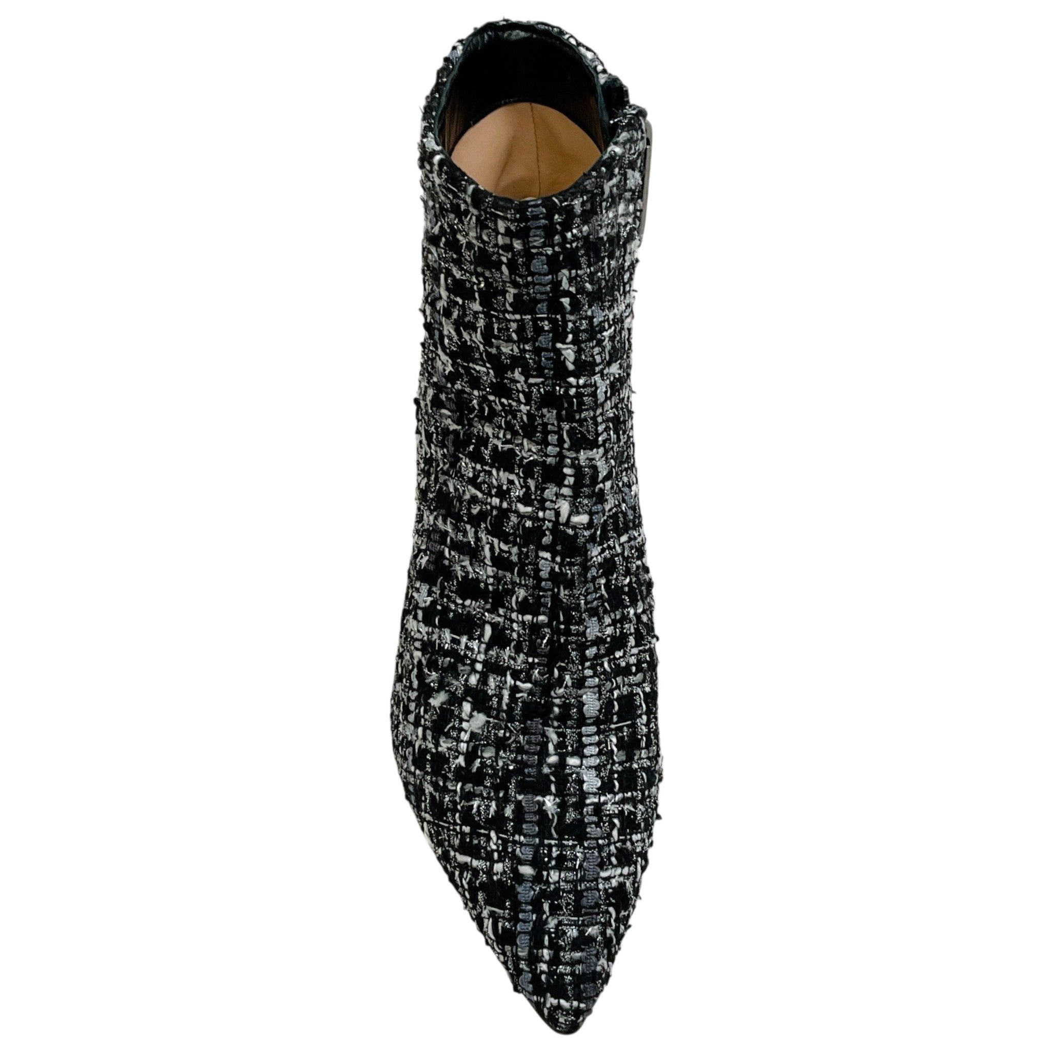 L'Agence Black Multi Tweed Aimee Ankle Booties