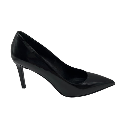 Saint Laurent Black Classic Pointed Toe Leather Pumps