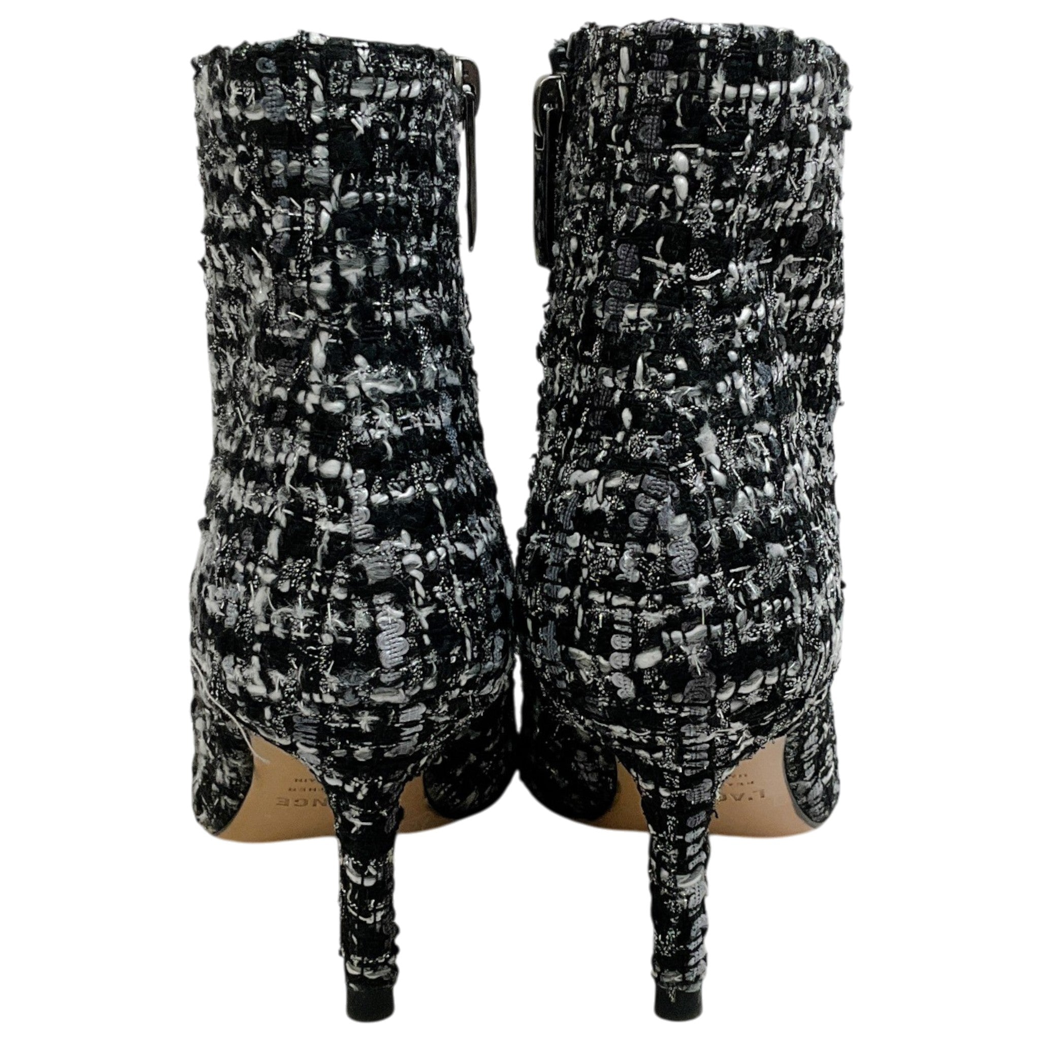 L'Agence Black Multi Tweed Aimee Ankle Booties