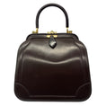 Load image into Gallery viewer, Judith Leiber Brown Leather Top Handle Bag 
