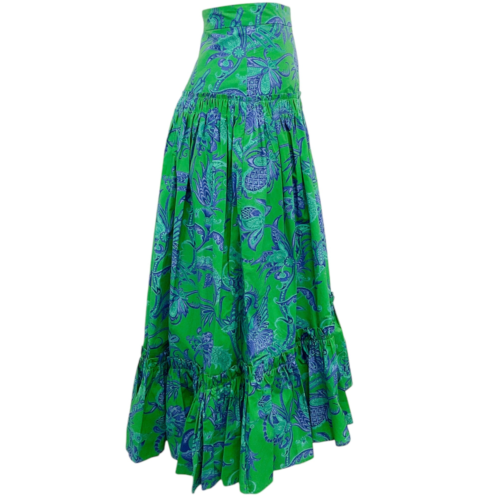 Cara Cara Green Bird Jacobean Tisbury Midi Skirt