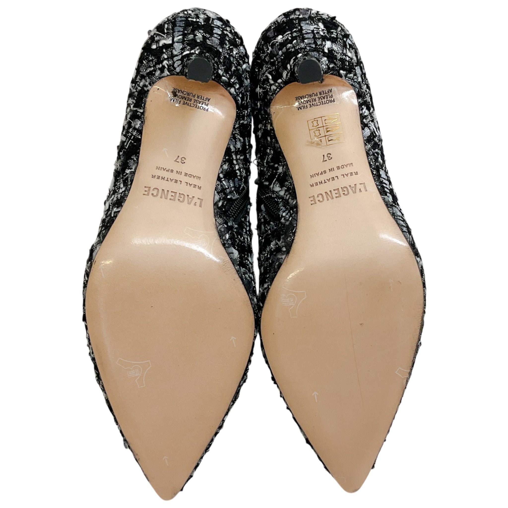 L'Agence Black Multi Tweed Aimee Ankle Booties