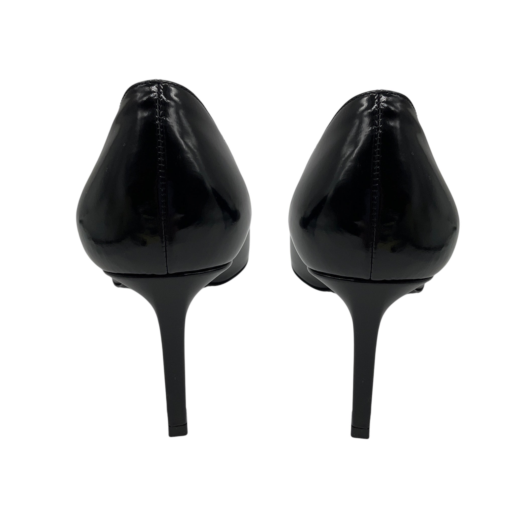 Saint Laurent Black Classic Pointed Toe Leather Pumps