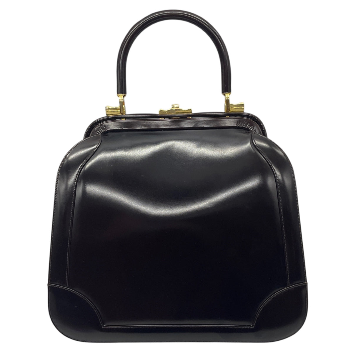 Judith Leiber Brown Leather Top Handle Bag