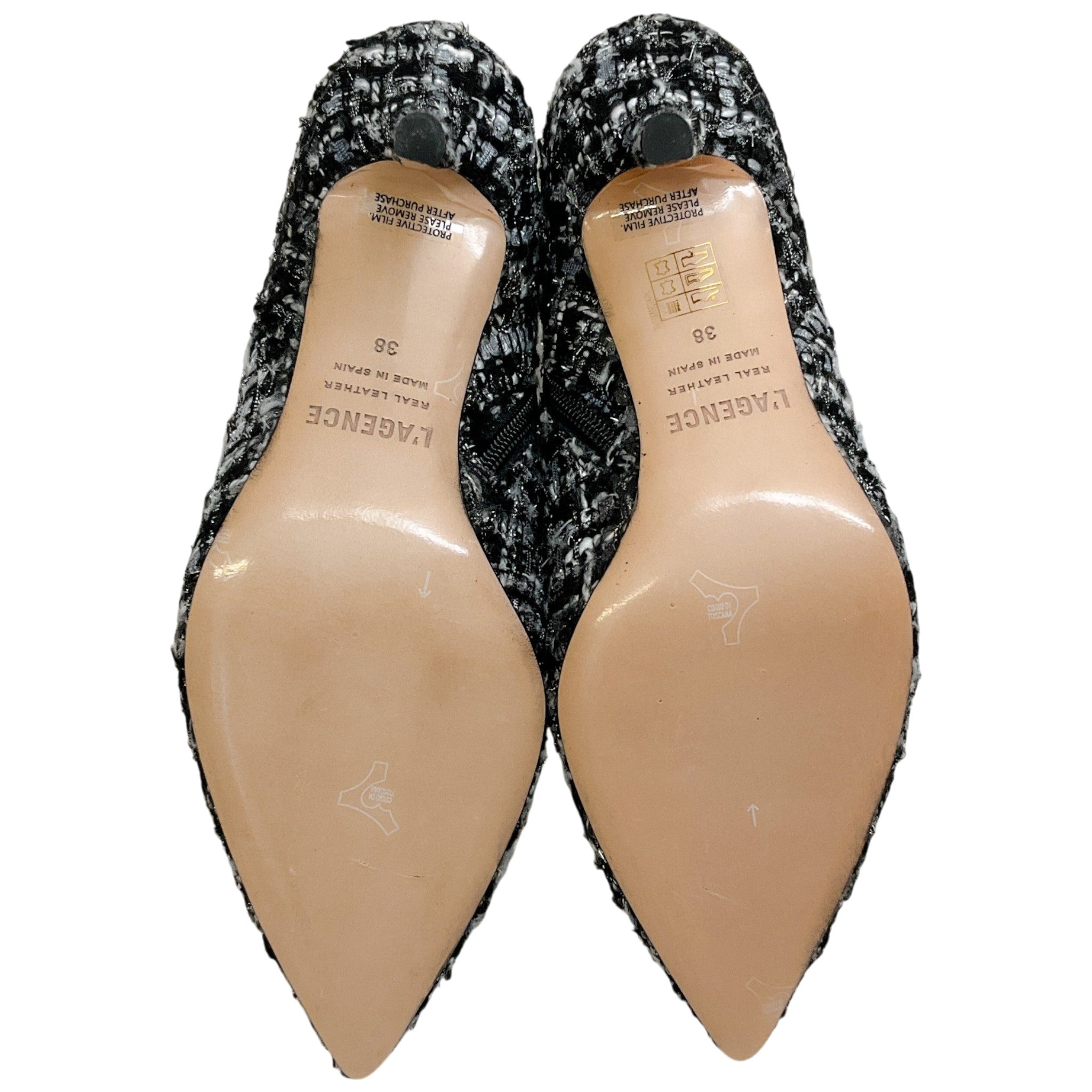 L'Agence Black Multi Tweed Aimee Ankle Booties