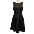 Load image into Gallery viewer, Vera Wang Black Flared Sleeveless Lace Cocktail Dress
