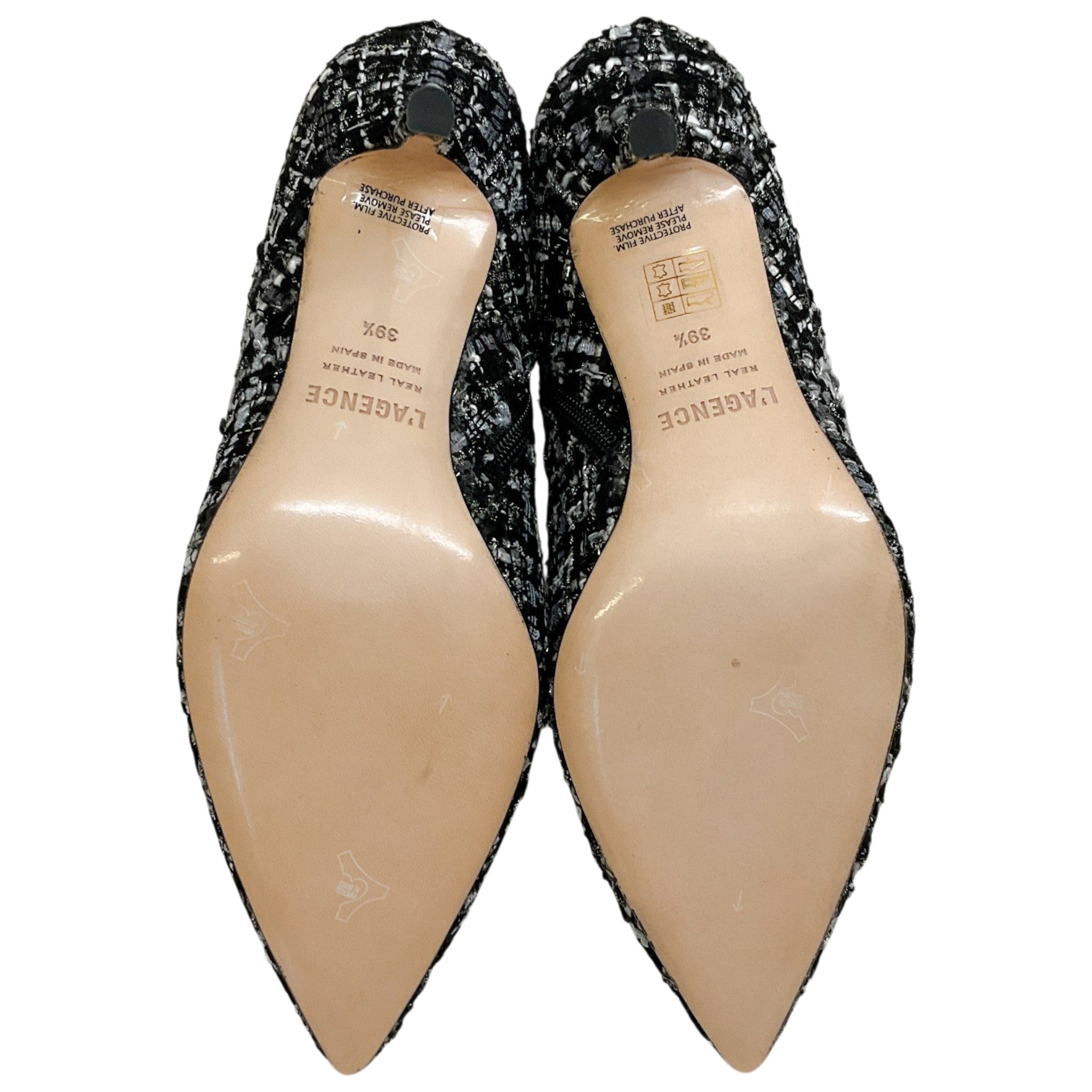 L'Agence Black Multi Tweed Aimee Ankle Booties