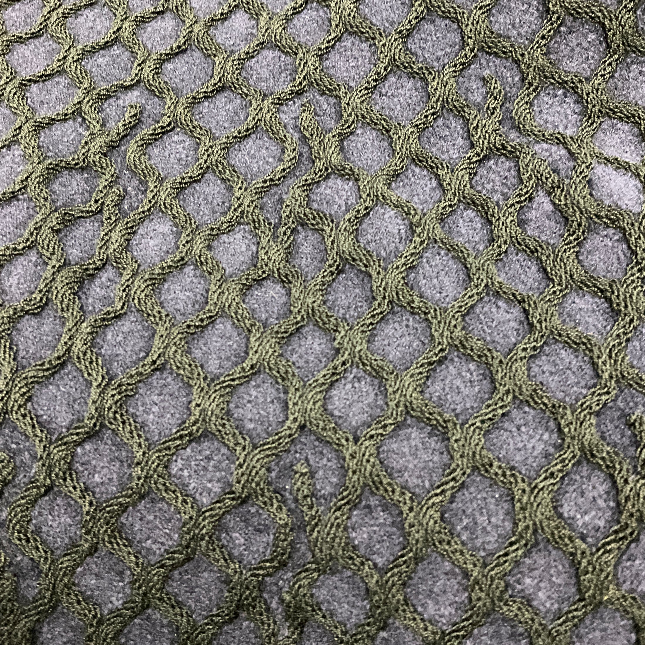 Alaia Navy / Black Lattice Detail Sleeveless V-Neck Flared Chenille Knit Dress