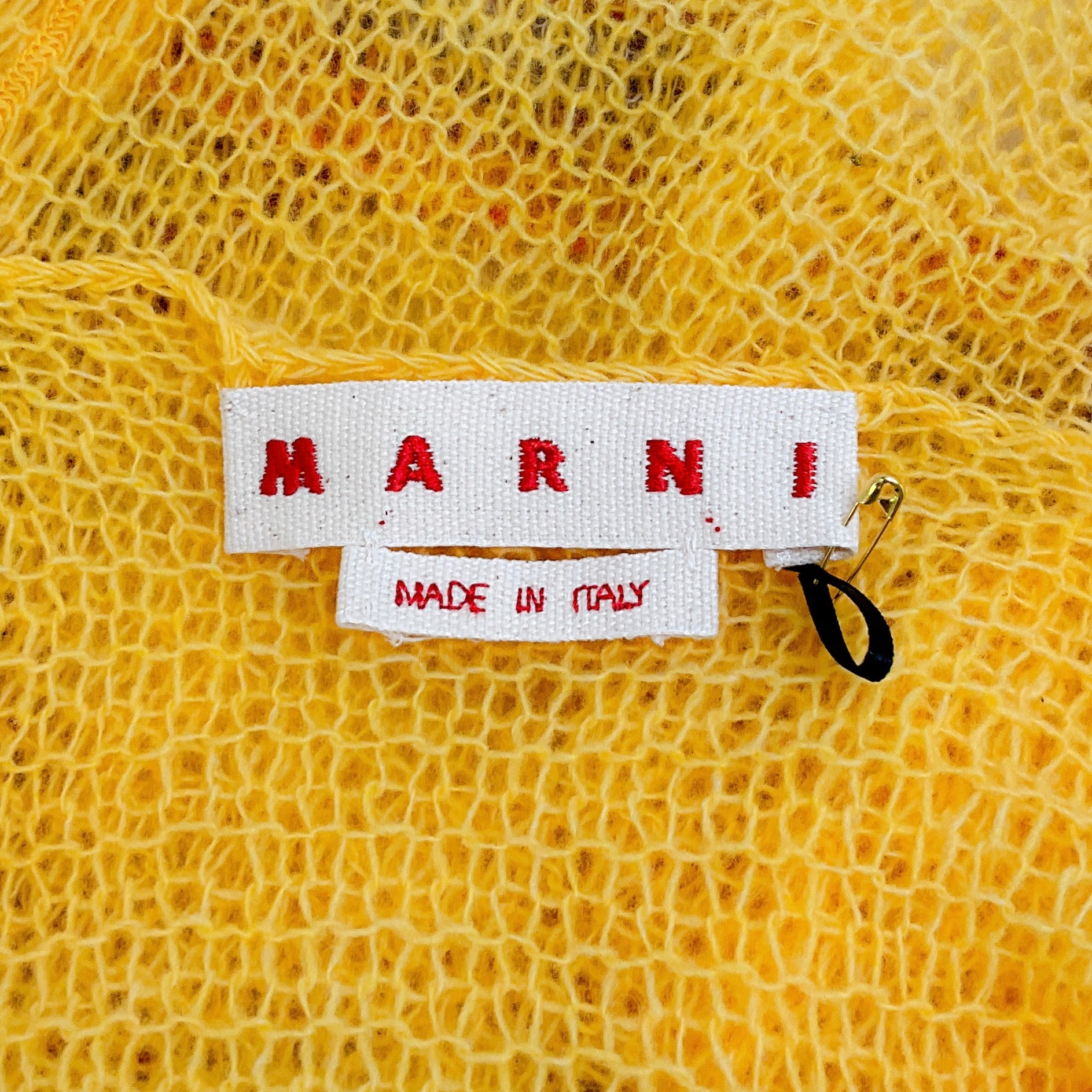 Marni Yellow Wool Open Knit Sleeveless Sweater