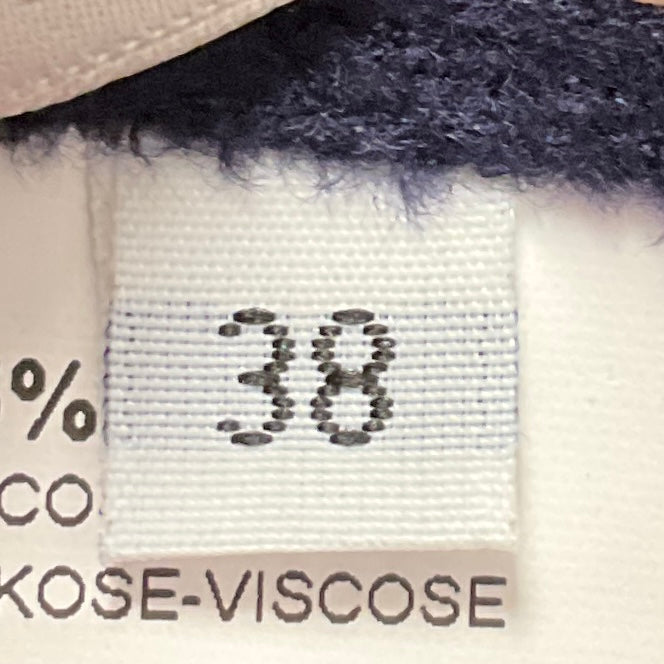 Alaia Navy / Black Lattice Detail Sleeveless V-Neck Flared Chenille Knit Dress