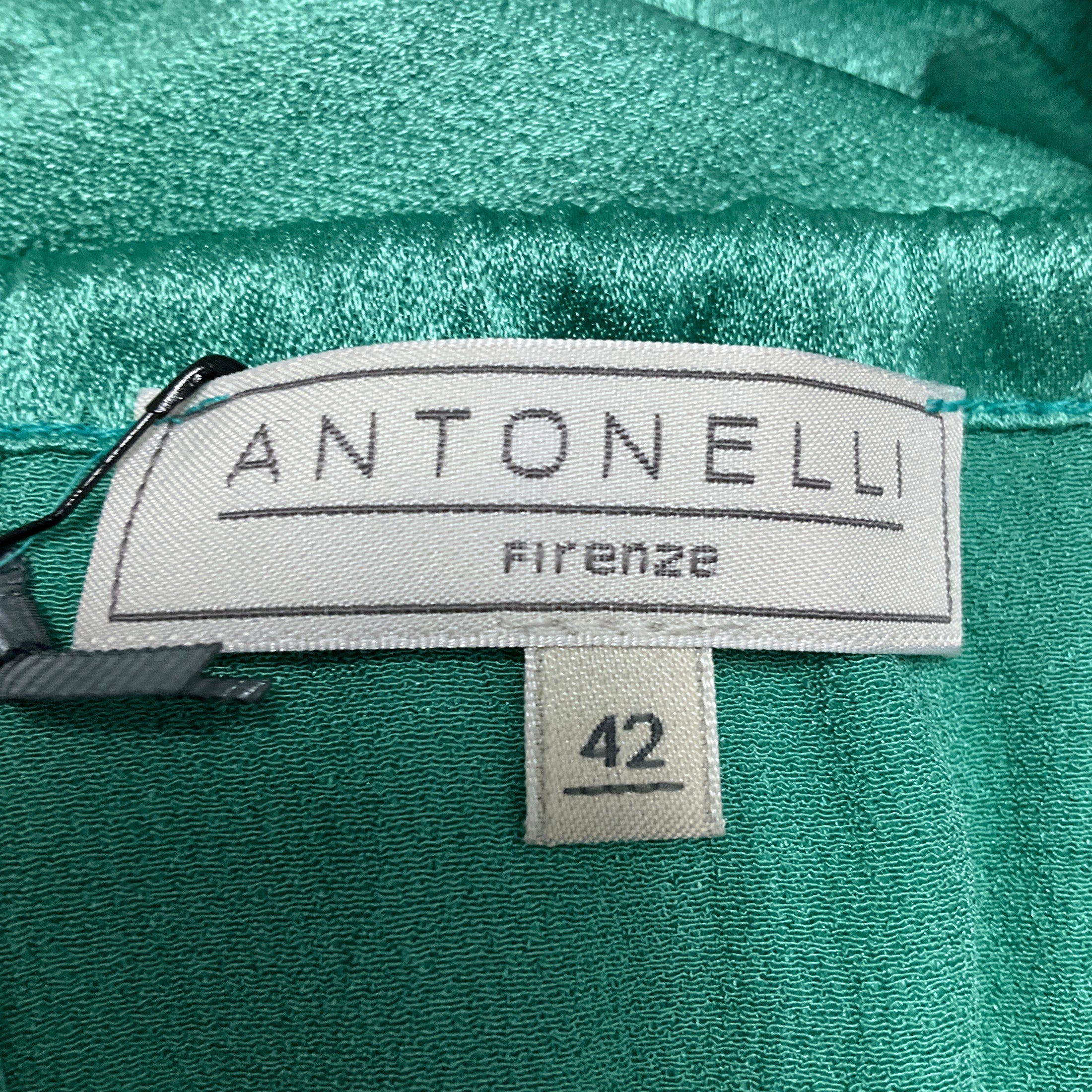 Antonelli Firenze Emerald Green Losavio Silk Satin Jumpsuit