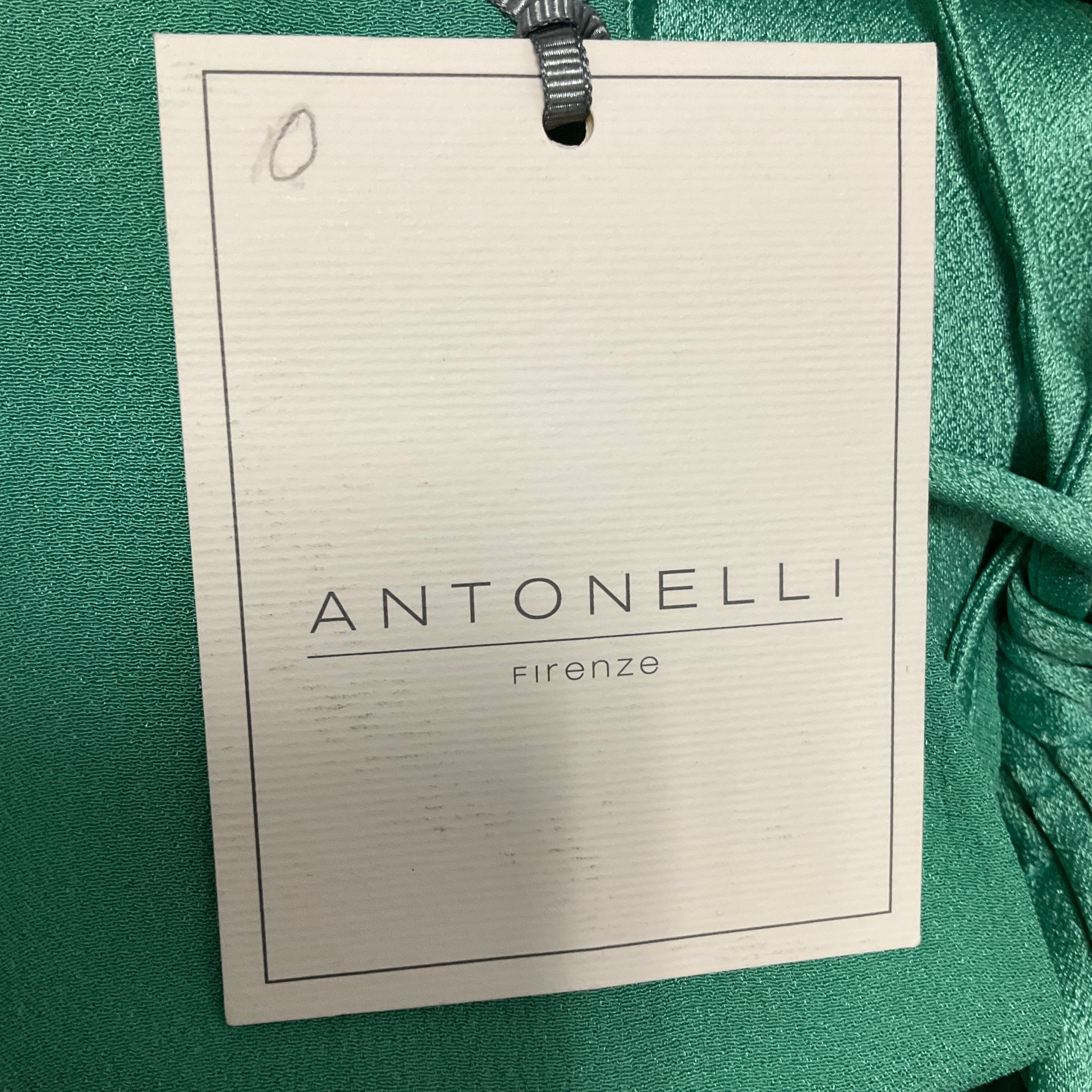 Antonelli Firenze Emerald Green Losavio Silk Satin Jumpsuit