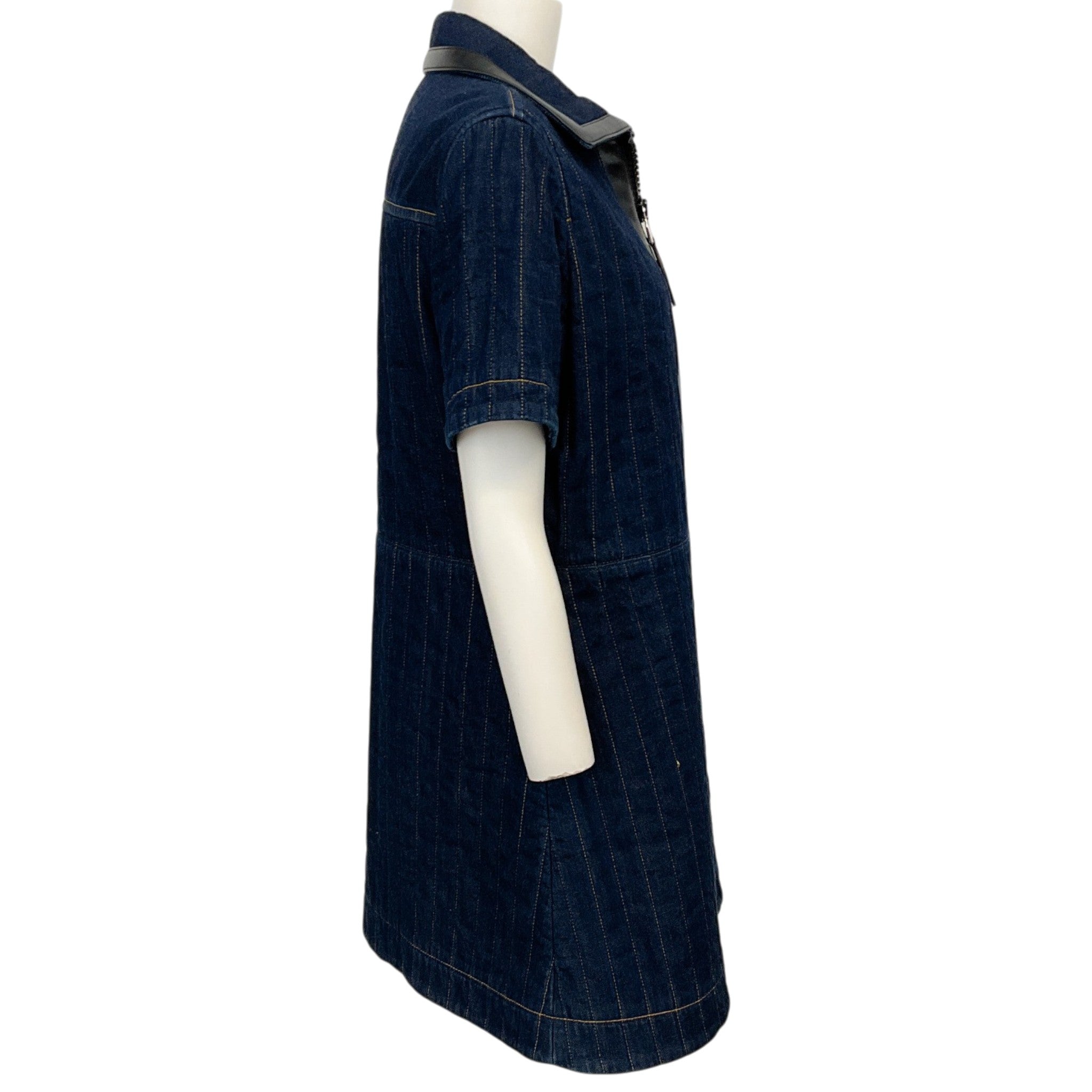Louis Vuitton Blue Denim Zip Front Dress