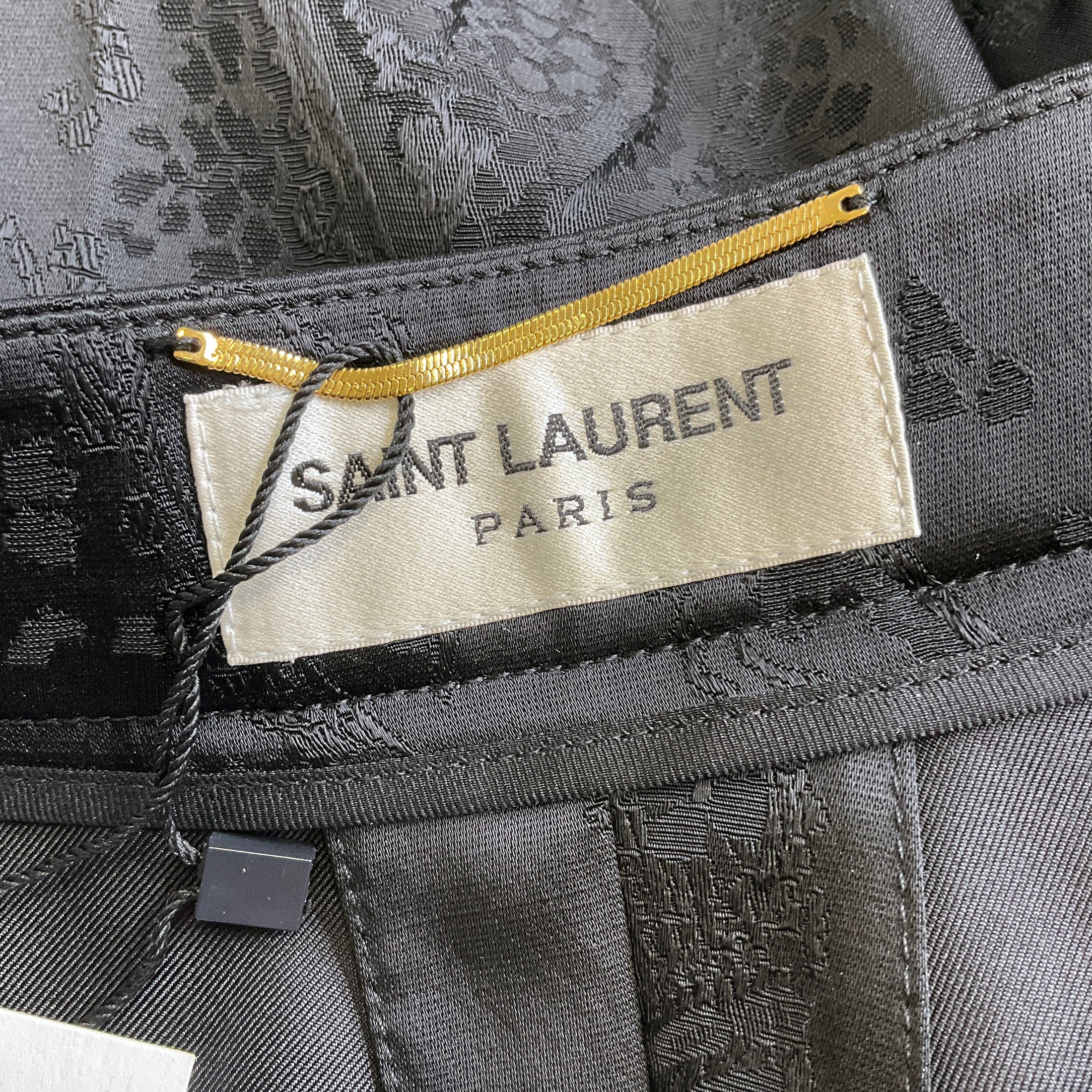 Saint Laurent Black 2021 Satin Jacquard Dressy Pants