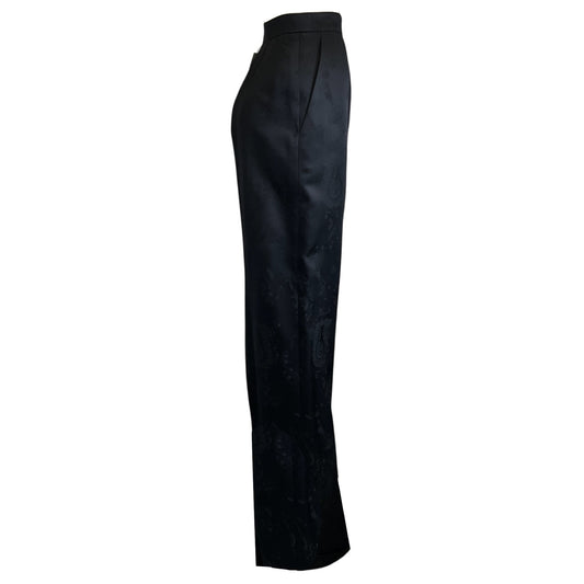 Saint Laurent Black 2021 Satin Jacquard Dressy Pants