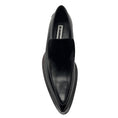 Load image into Gallery viewer, Jil Sander Black Pointed Toe Leather Loafers with Silver Metal Detail
