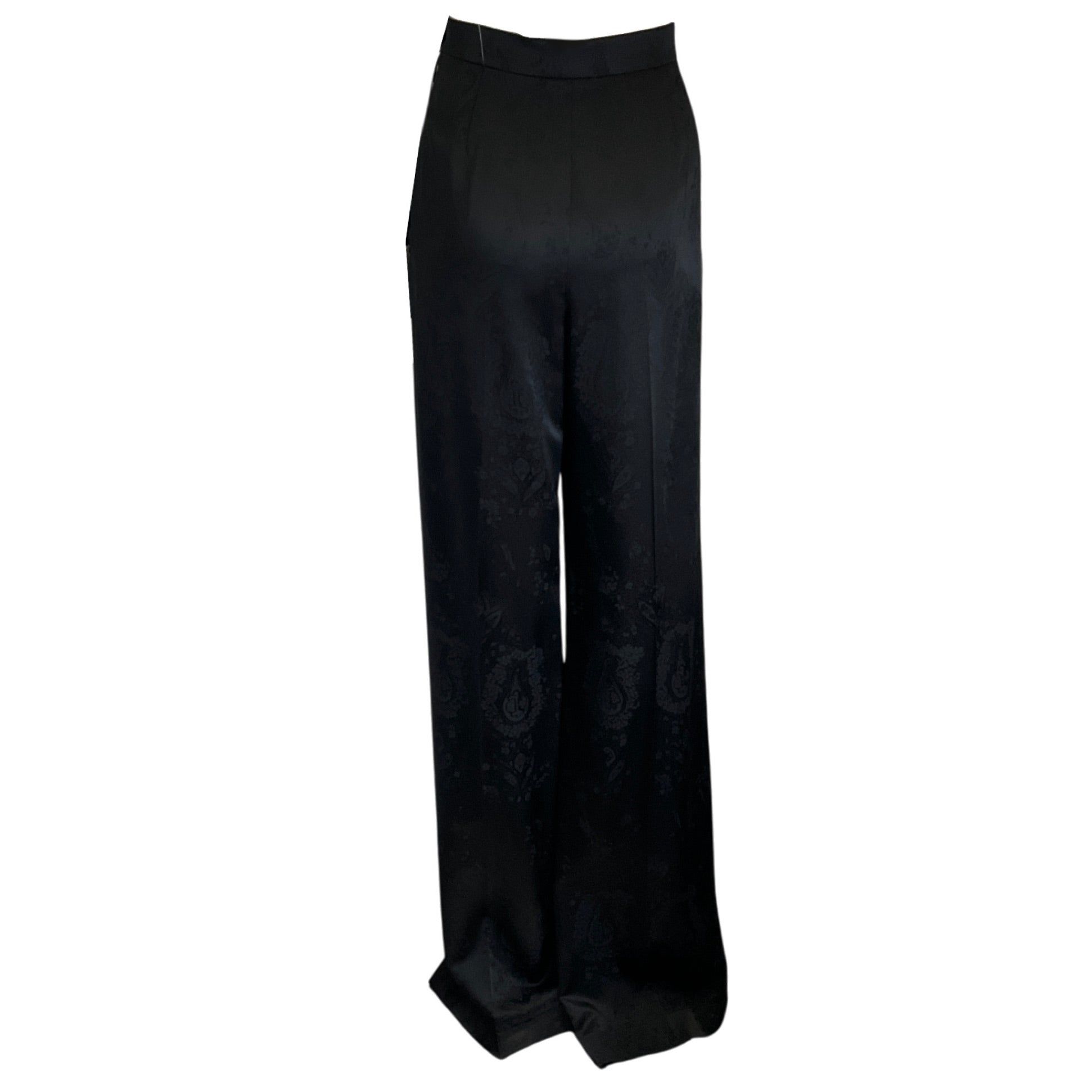 Saint Laurent Black 2021 Satin Jacquard Dressy Pants