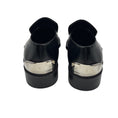Load image into Gallery viewer, Jil Sander Black Pointed Toe Leather Loafers with Silver Metal Detail
