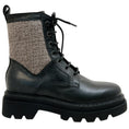 Load image into Gallery viewer, Voile Blanche Black Leather / Taupe Tweed Cleo Boots
