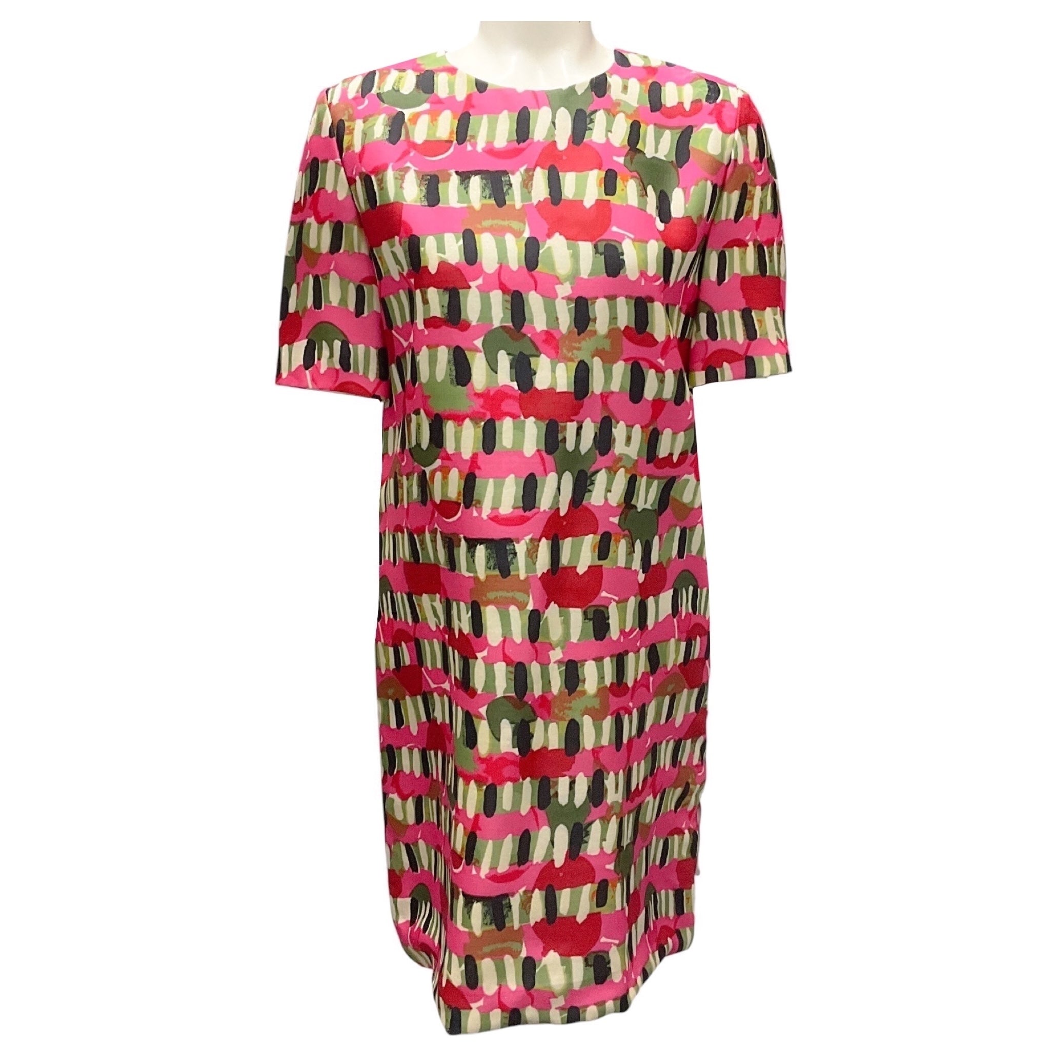 Marni Pink / Green Multi Printed Short Sleeved Dress