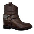 Load image into Gallery viewer, Brunello Cucinelli Brown Distressed Leather Ankle Boots with Monili
