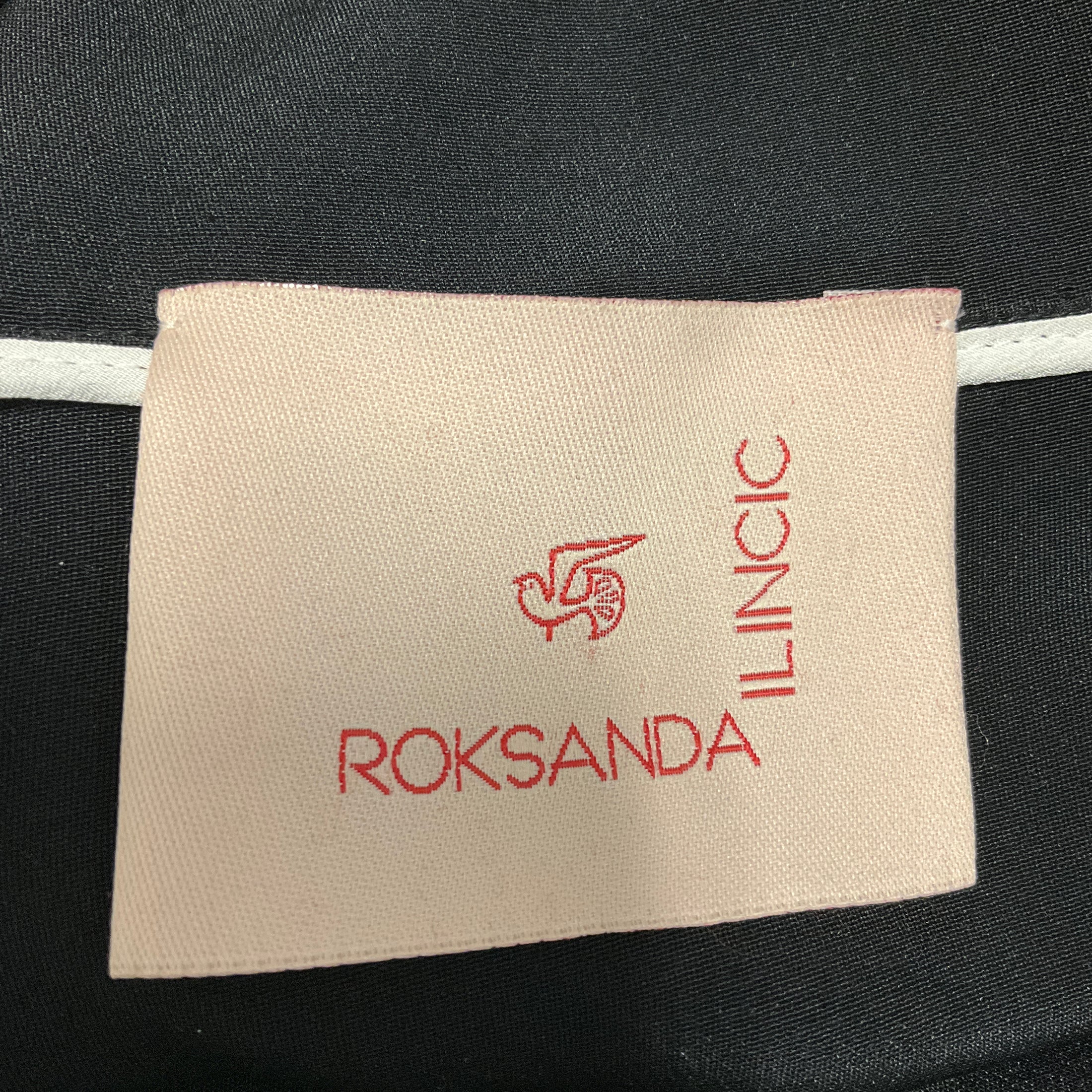 Roksanda Ilincic Black / Ivory / Bright Orange Colorblock Silk Maxi Skirt