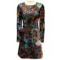Load image into Gallery viewer, Erdem Multi Printed Long Sleeved Satin Dress
