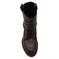 Load image into Gallery viewer, Brunello Cucinelli Brown Distressed Leather Ankle Boots with Monili
