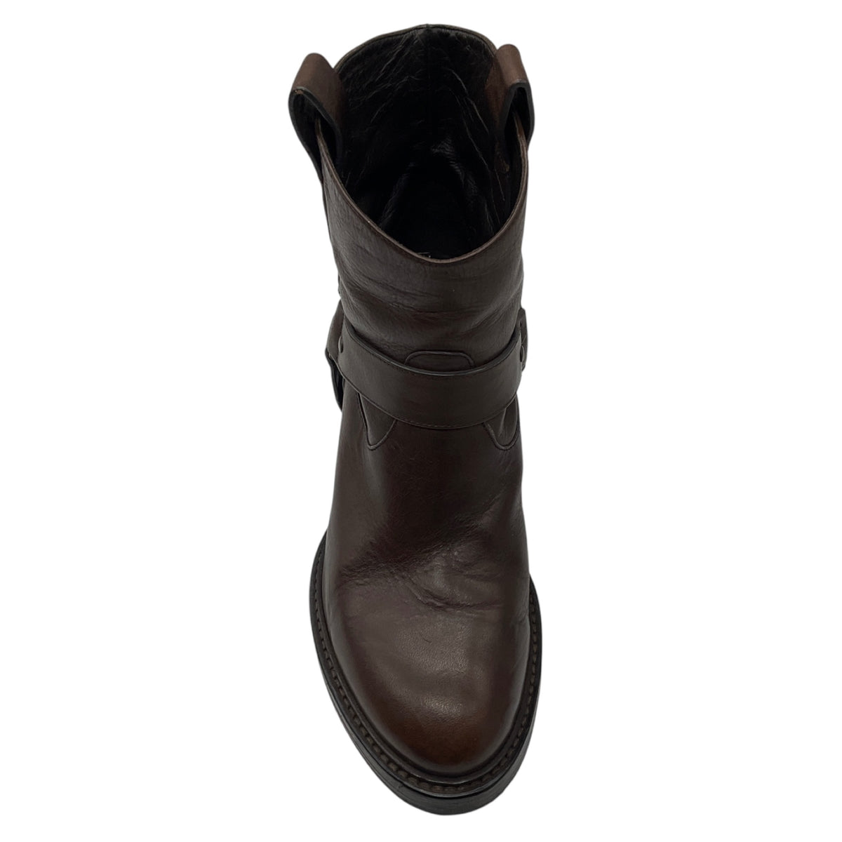 Brunello Cucinelli Brown Distressed Leather Ankle Boots with Monili