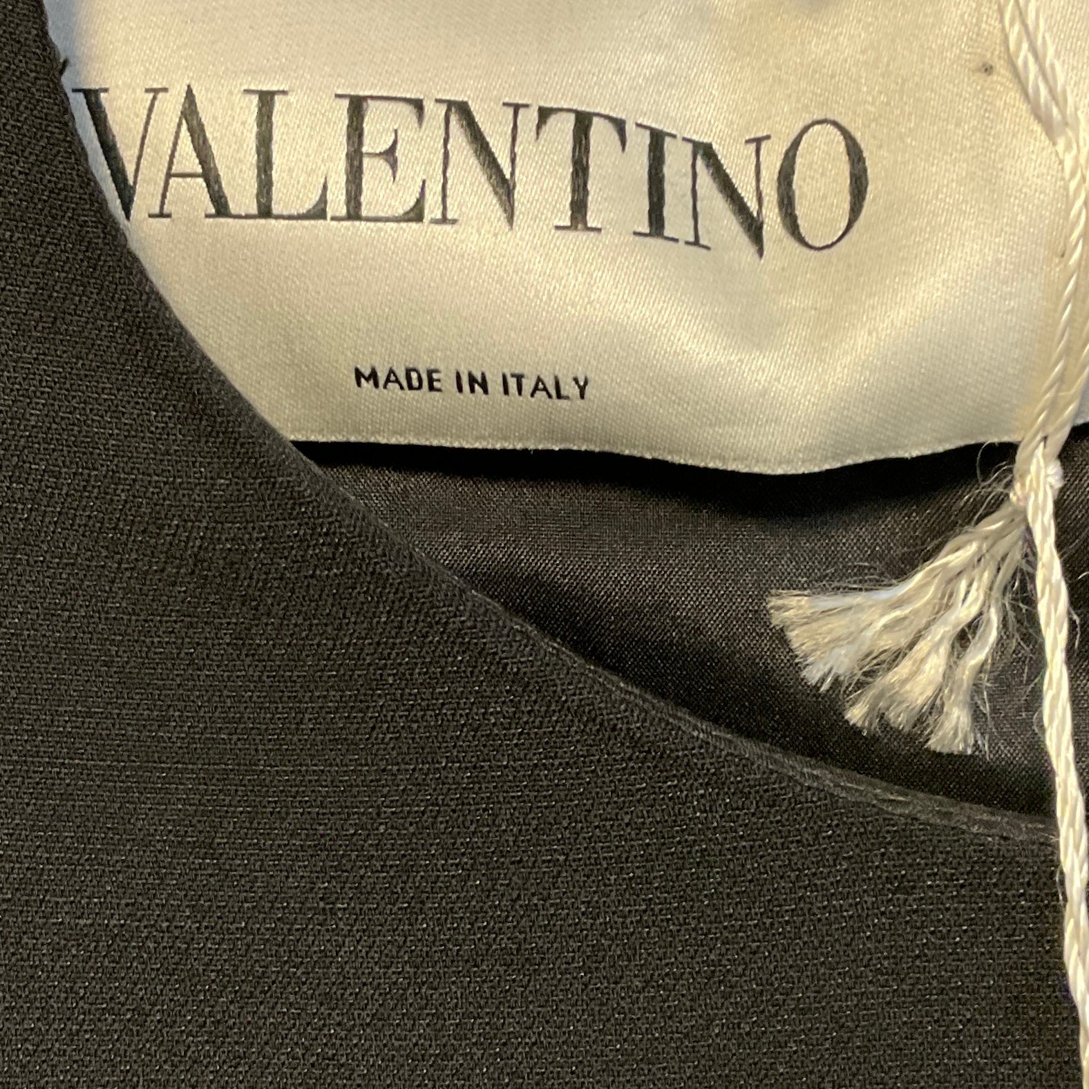 Valentino Black Bell Sleeve Crepe Dress