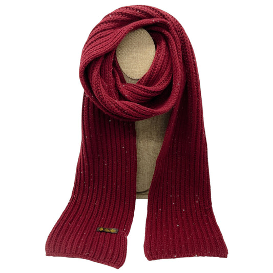 Loro Piana Burgundy Sequined Cashmere Knit Scarf