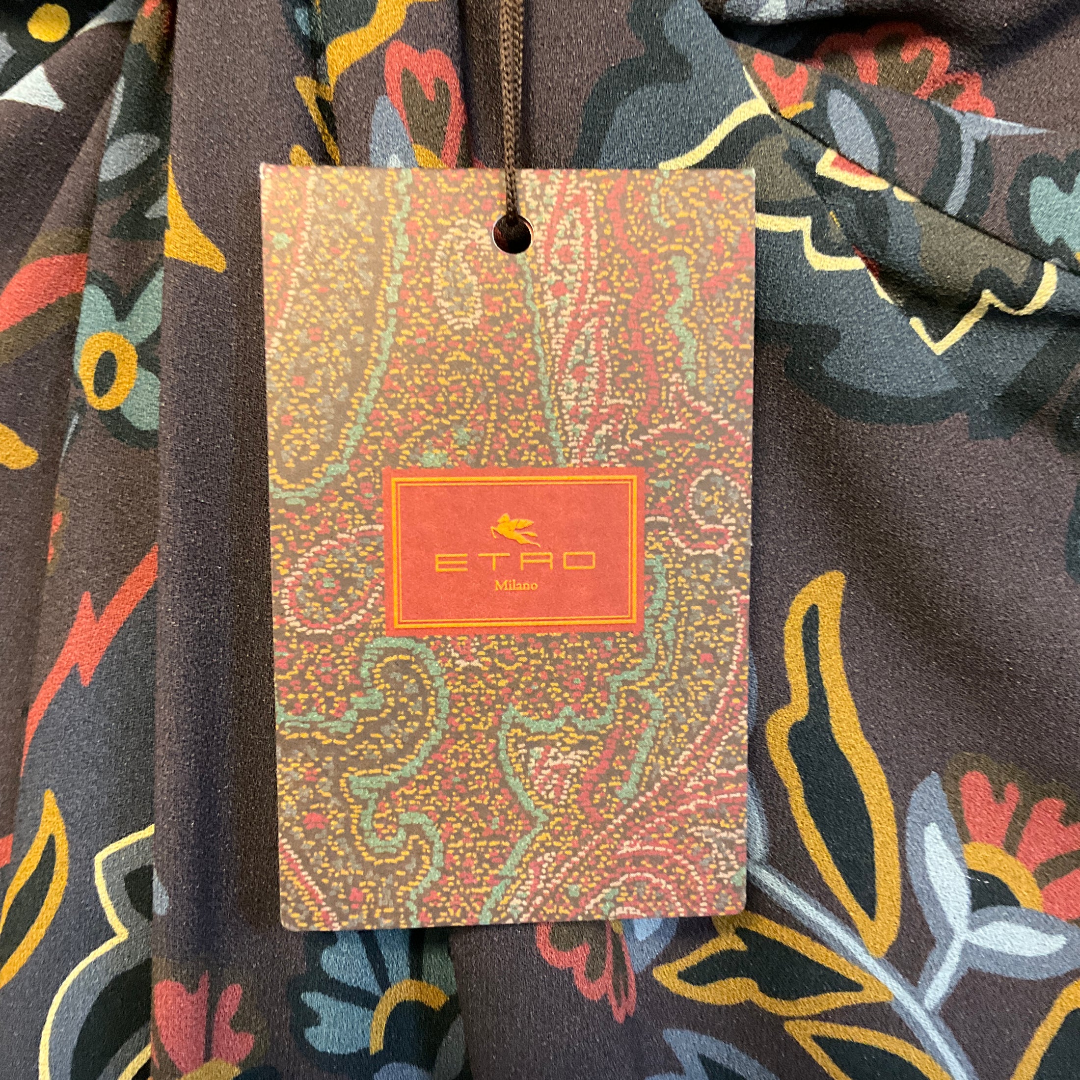 Etro Purple Multi Paisley Printed Crepe Dress