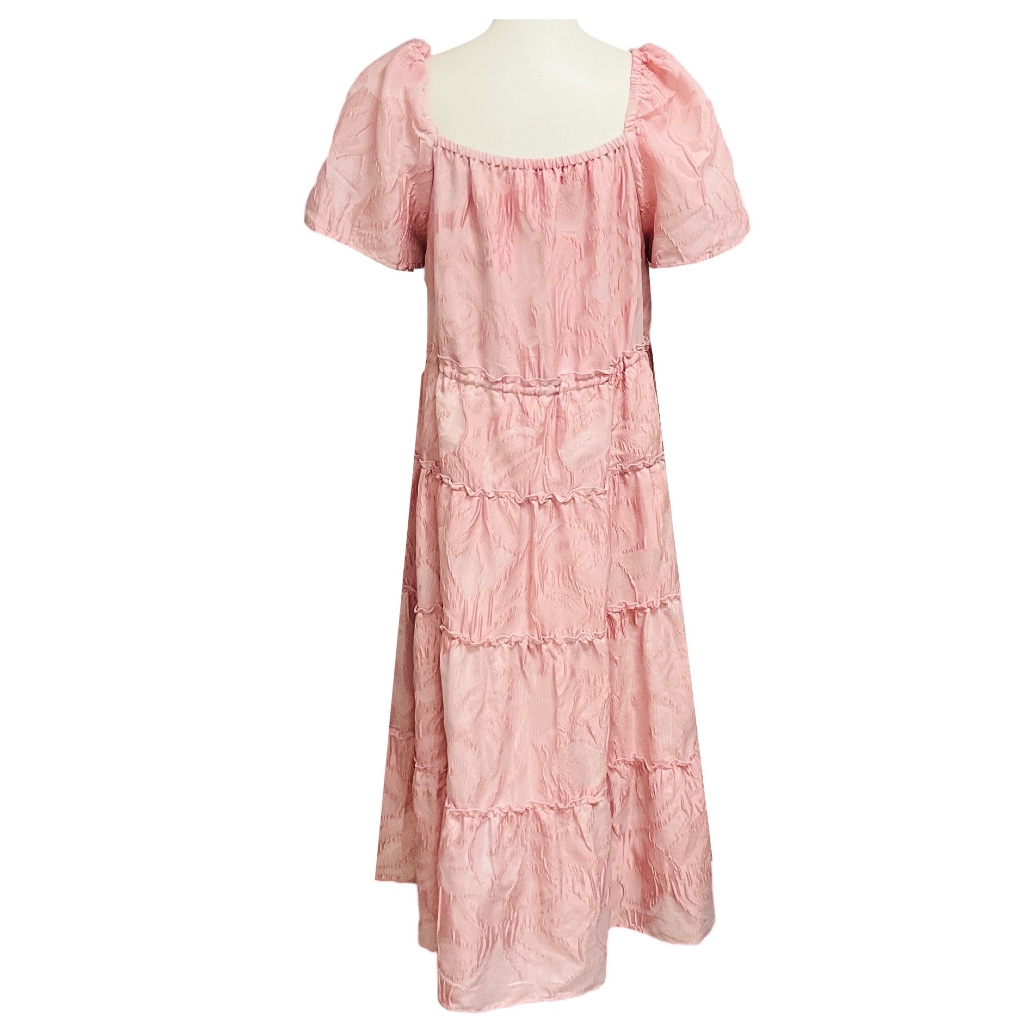 Ganni Pink Layer Midi Dress