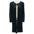 Load image into Gallery viewer, Oscar de la Renta Black Sequin Embellished Crochet Knit Coat
