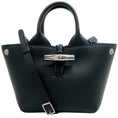 Load image into Gallery viewer, Longchamp Extra Small Black Leather Le Roseau Tote

