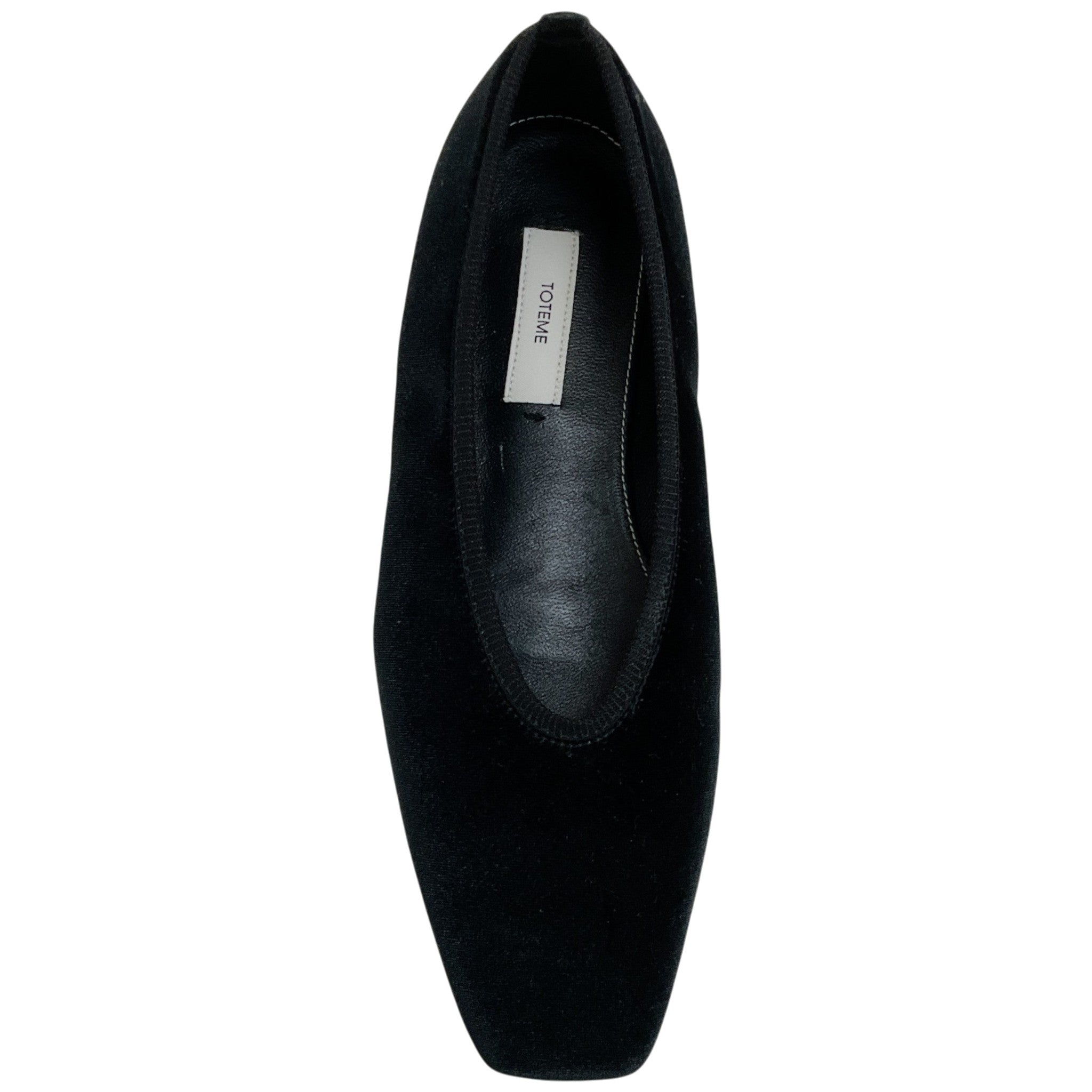 Toteme Black Velvet Ballet Flats