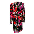 Load image into Gallery viewer, Libertine Black / Pink / Red Multi Poem Print 'A Dream for Winter' Faux Wrap Cocktail Dress with Belt
