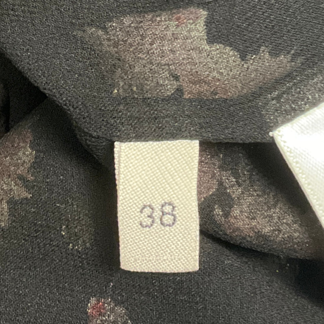 Celine Black Multi Floral Silk Georgette Jabot Dress
