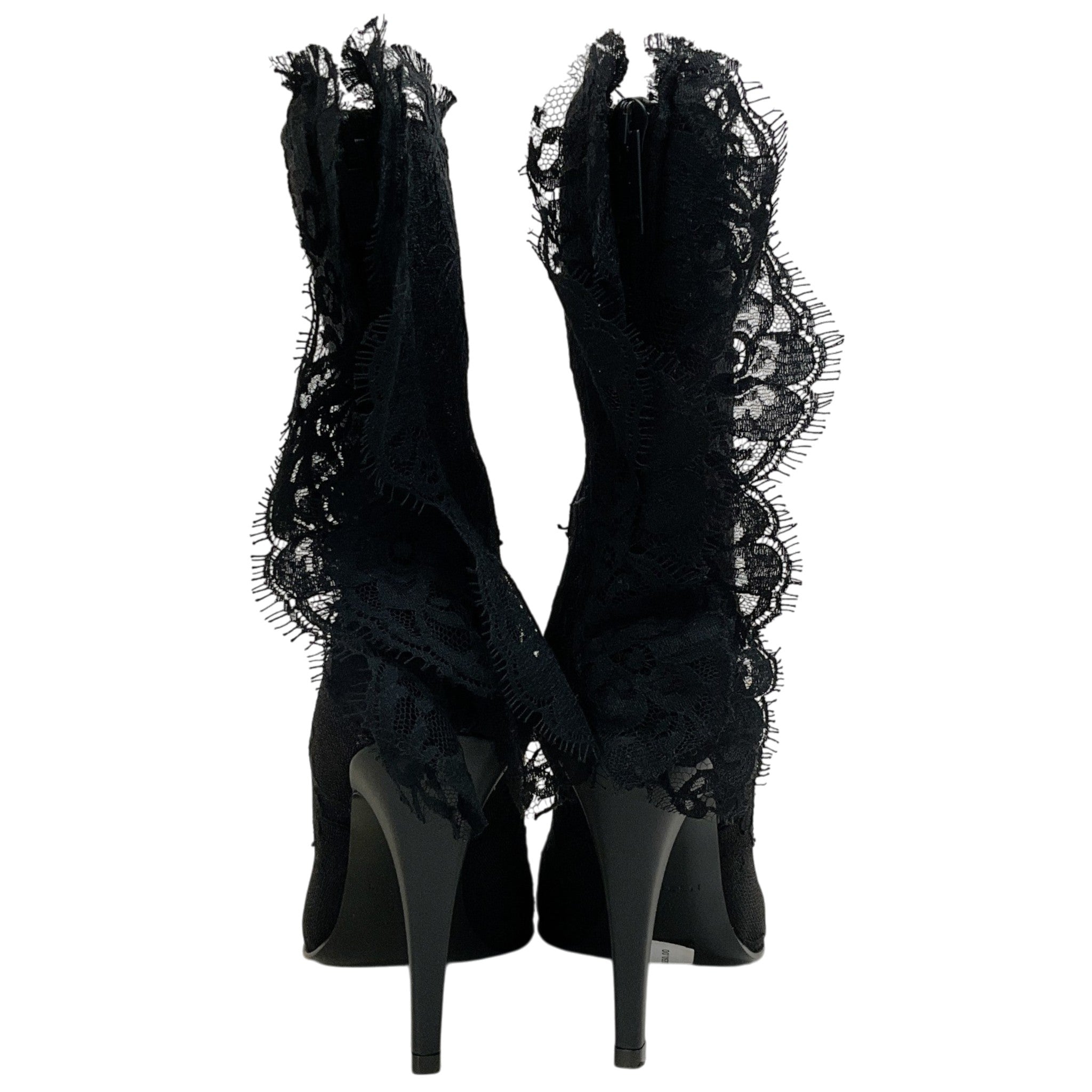 Alexander McQueen Black Lace Heron Boots