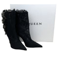 Load image into Gallery viewer, Alexander McQueen Black Lace Heron Boots
