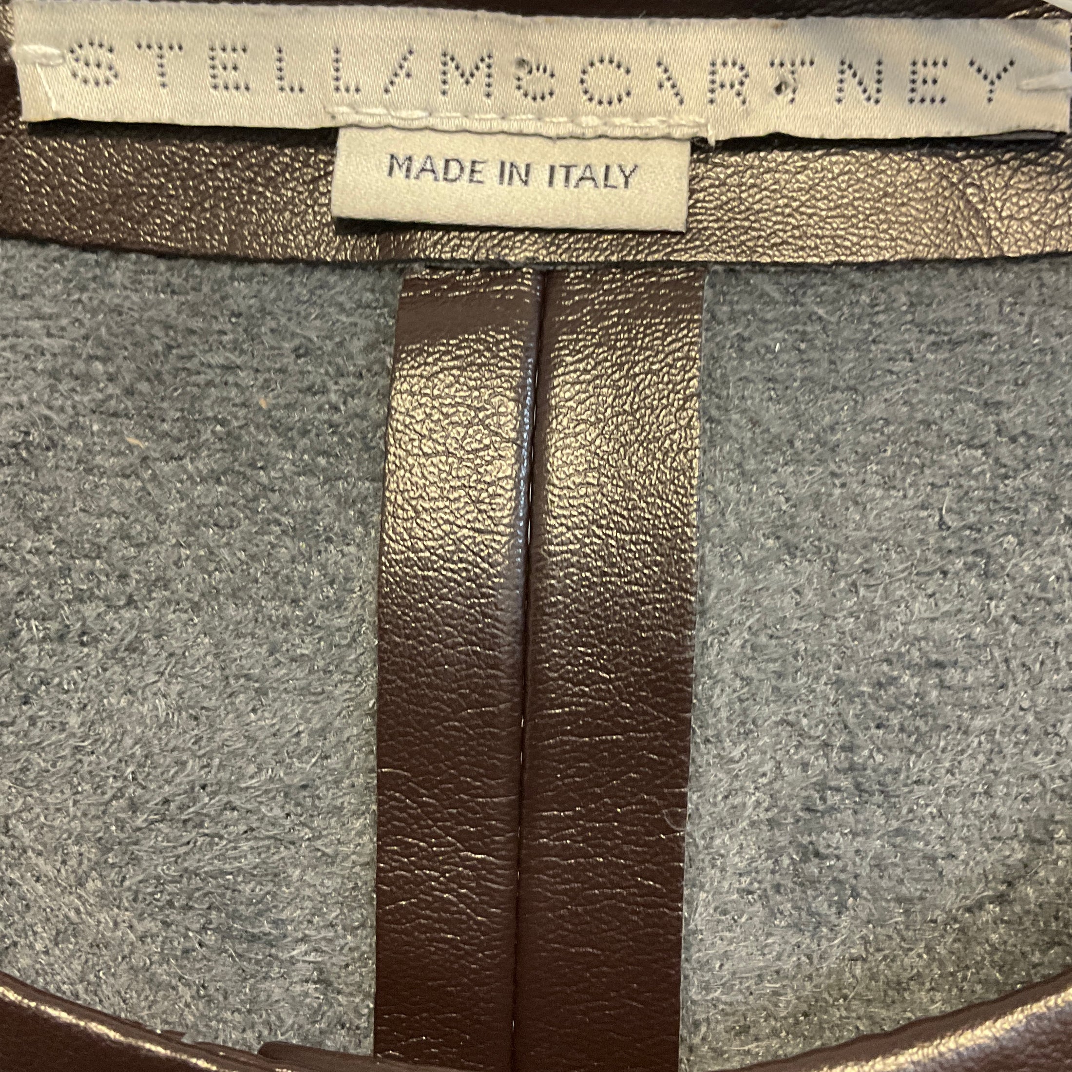 Stella McCartney Brown Vegan Leather Button Front Mini Dress