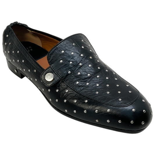 Laurence Dacade Black Leather Silver Studded Angela Loafers
