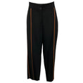 Load image into Gallery viewer, Loewe Black / Tan Lambskin Leather Trimmed Viscose Stretch Pants
