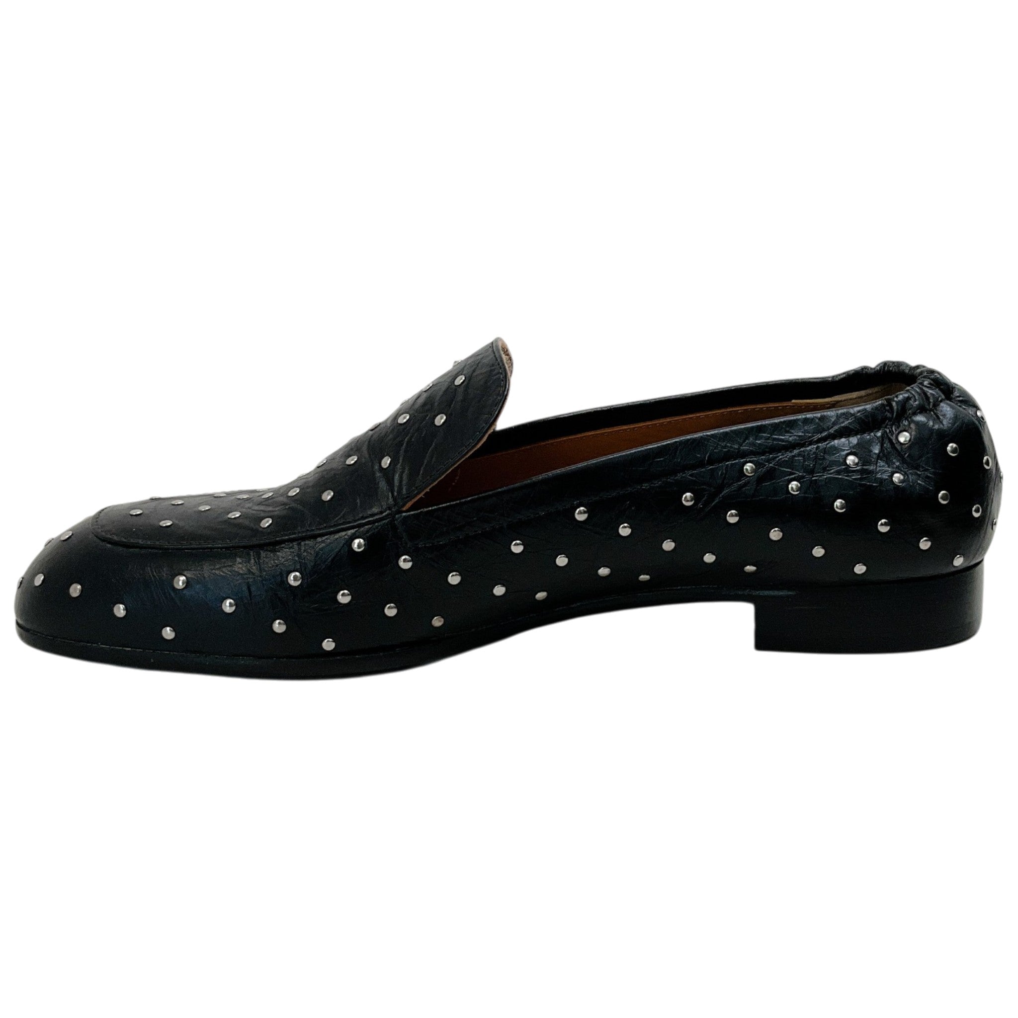 Laurence Dacade Black Leather Silver Studded Angela Loafers