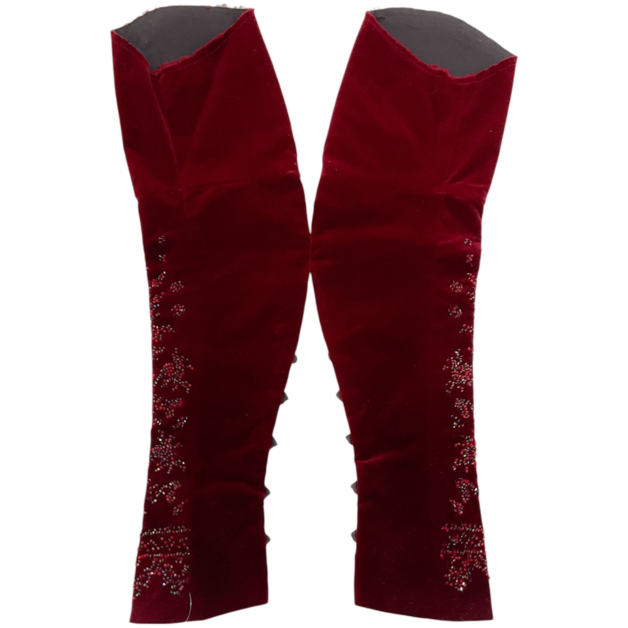 Dries van Noten Red Velvet Beaded Sleeves