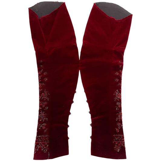 Dries van Noten Red Velvet Beaded Sleeves